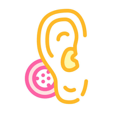 bone conduction hearing aid color icon vector illustrationのイラスト素材