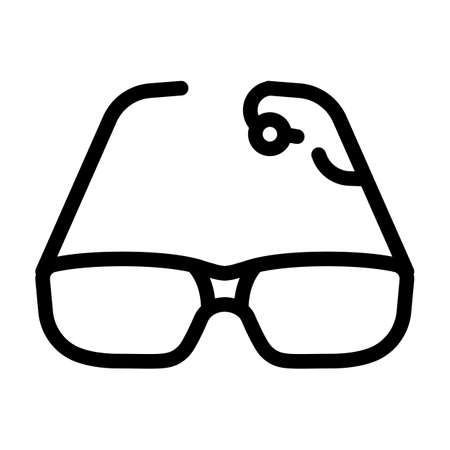 glasses with hearing aid gadget line icon vector illustrationのイラスト素材