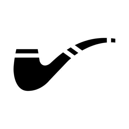 smoking pipe glyph icon vector illustration signのイラスト素材