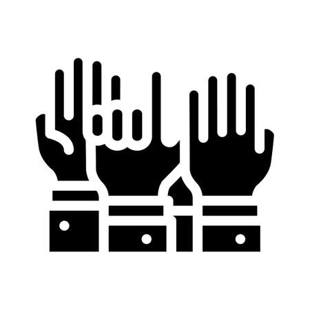 hand voting glyph icon vector illustration signのイラスト素材