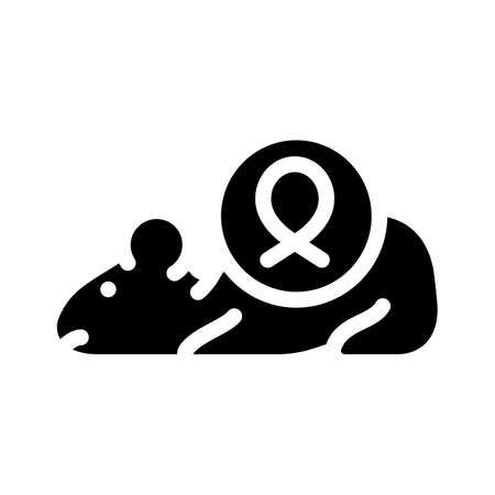 mouse for test medicaments glyph icon vector illustrationのイラスト素材