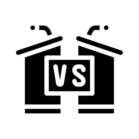 debates candidates tribunes glyph icon vector illustrationのイラスト素材