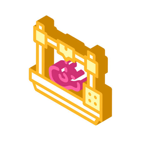 printing prostheses on 3d printer isometric icon vector illustrationのイラスト素材