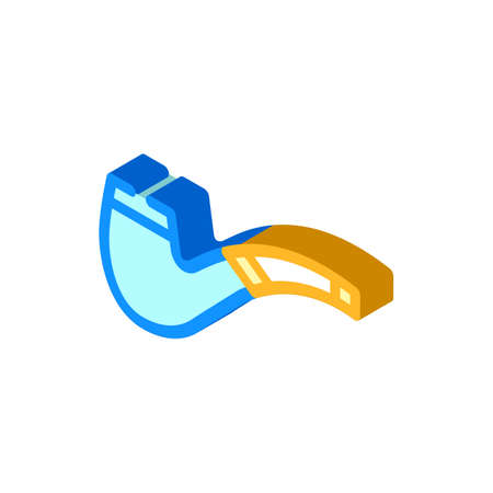 smoking pipe isometric icon vector illustration signのイラスト素材