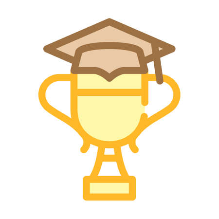student cup award color icon vector illustrationのイラスト素材
