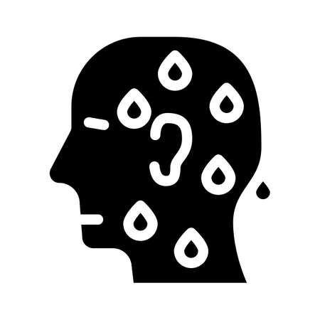 pre-infarction, cold sweat glyph icon vector illustrationのイラスト素材