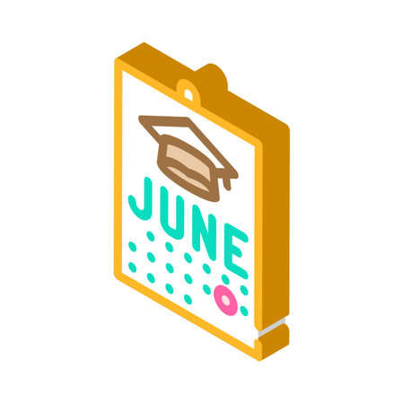 date graduation calendar isometric icon vector illustrationのイラスト素材
