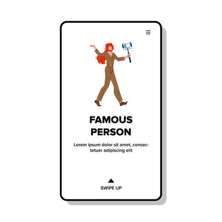 Famous Person Record Life Video On Camera Vectorのイラスト素材