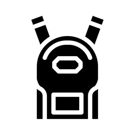 school backpack glyph icon vector illustration signのイラスト素材