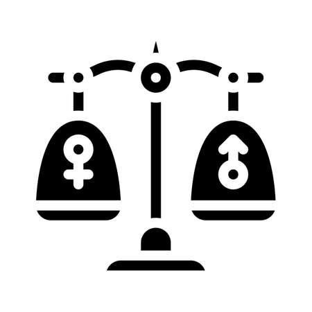 gender equality glyph icon vector illustration signのイラスト素材
