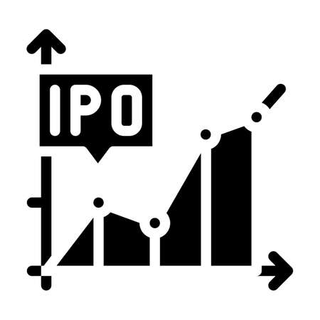 ipo initial public offering infographic glyph icon vector illustrationのイラスト素材