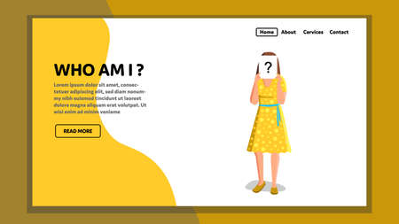 Who Am I Woman Self-knowledge Understanding Vectorのイラスト素材