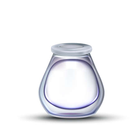 Inkwell Stationery Empty Glass Container Vector Illustrationのイラスト素材