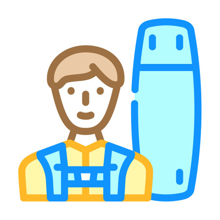 wakeboarding sport color icon vector illustration colorのイラスト素材