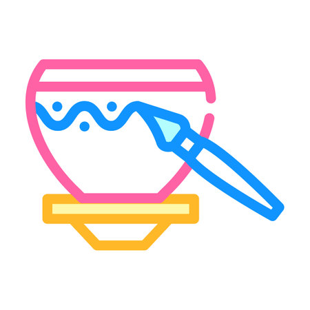 painting pot color icon vector illustration colorのイラスト素材