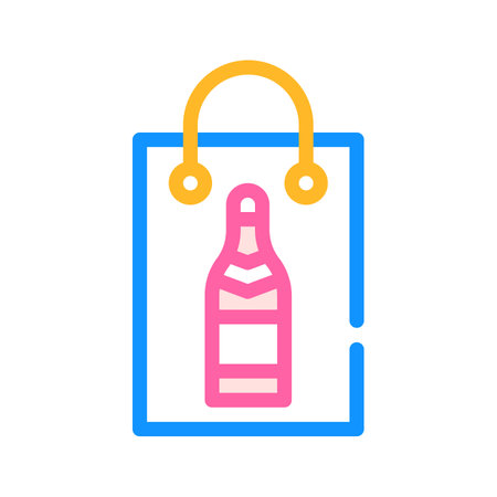 gist drink bottle in bag color icon vector illustrationのイラスト素材