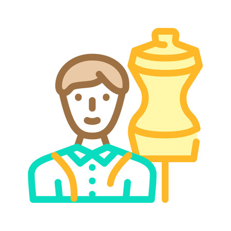 fashion designer worker color icon vector illustrationのイラスト素材