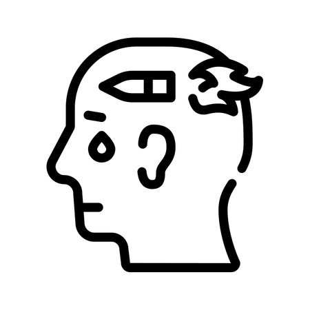 military psychology line icon vector illustration blackのイラスト素材