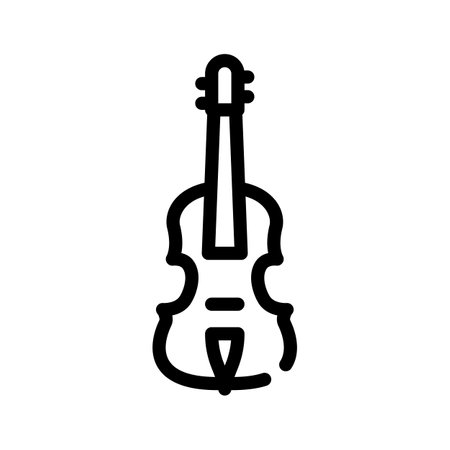 acoustic violin line icon vector illustration blackのイラスト素材