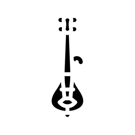 new generation electric violin glyph icon vector illustrationのイラスト素材