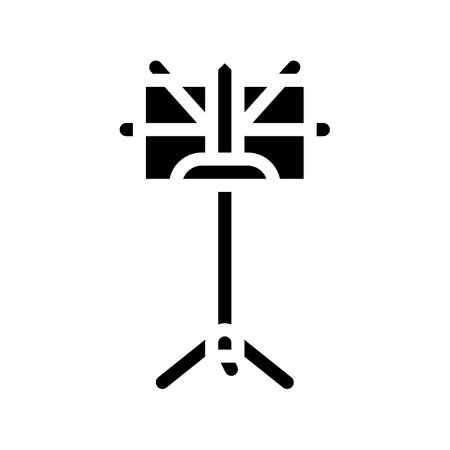 music stand glyph icon vector illustration blackのイラスト素材