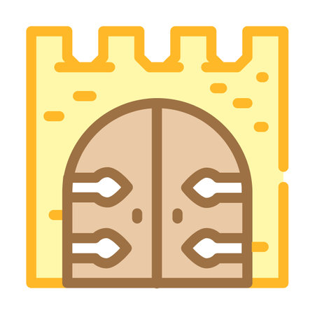 goal of medieval castle color icon vector illustrationのイラスト素材