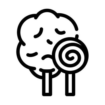 cotton candy line icon vector illustration blackのイラスト素材