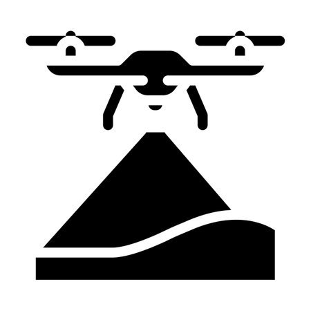 drone crawling ground glyph icon vector illustrationのイラスト素材