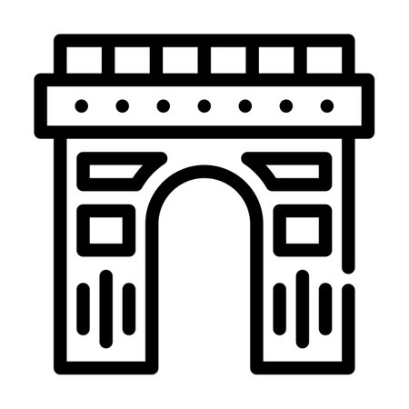 arch construction line icon vector illustration blackのイラスト素材