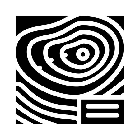 topographic map glyph icon vector illustration blackのイラスト素材