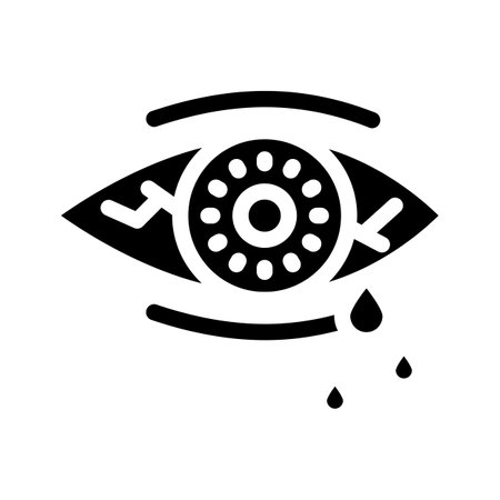 eye tearing glyph icon vector illustration blackのイラスト素材