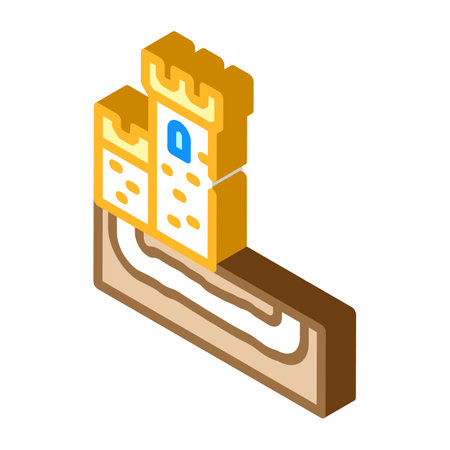 secret tunnel of castle isometric icon vector illustrationのイラスト素材