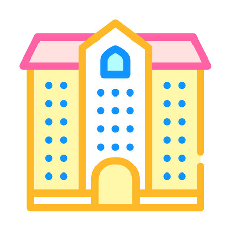university building color icon vector illustration colorのイラスト素材