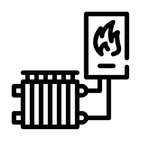 heating system line icon vector illustration blackのイラスト素材