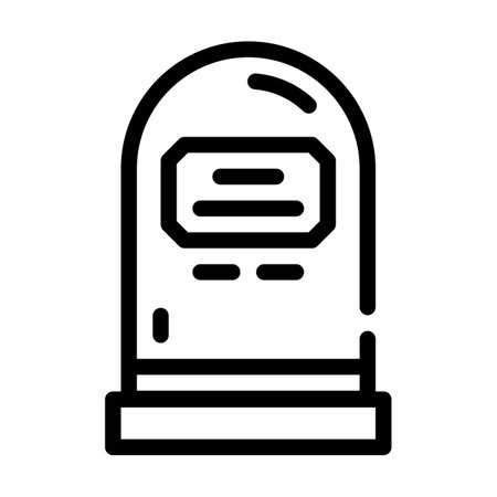 rip tombstone line icon vector illustration blackのイラスト素材