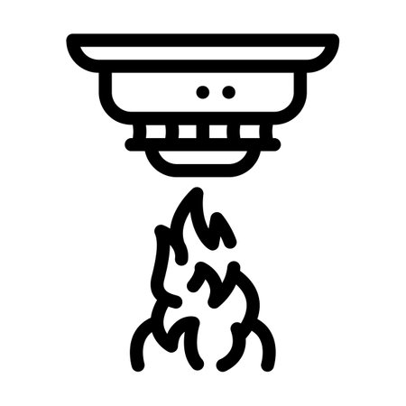 fire alarm system line icon vector illustrationのイラスト素材
