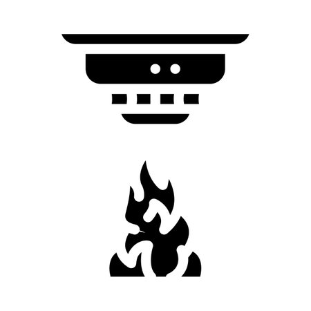 fire alarm system glyph icon vector illustrationのイラスト素材