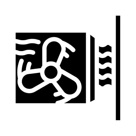 heat gun, fan heater glyph icon vector illustrationのイラスト素材