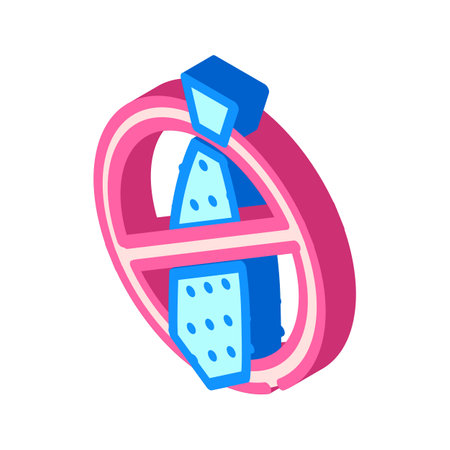 no tie official costume isometric icon vector illustrationのイラスト素材
