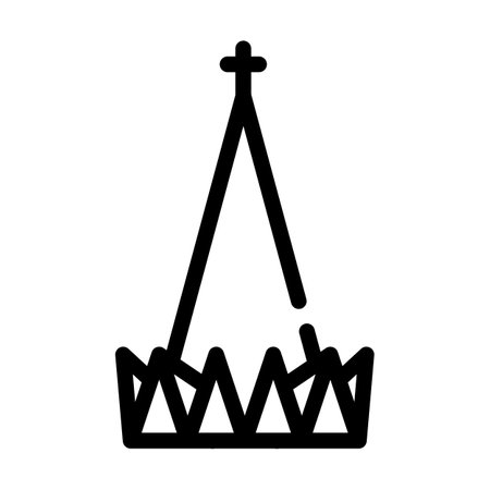 cathedral small basilica of glorious mother of god line icon vector illustrationのイラスト素材