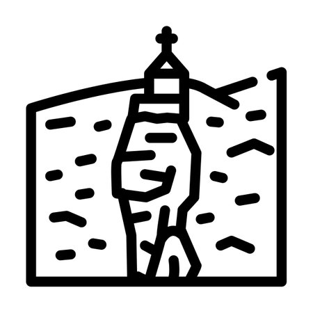 katskhi pillar line icon vector illustrationのイラスト素材