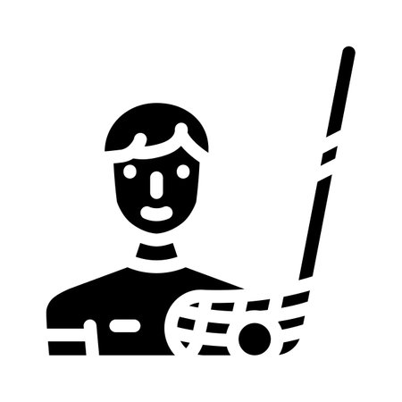 floorball sport game glyph icon vector illustrationのイラスト素材