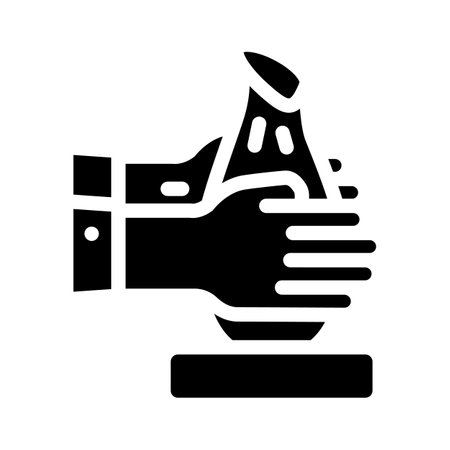 master making pot on turm pottery device glyph icon vector illustrationのイラスト素材