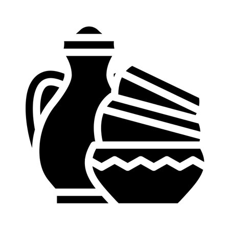 finished pottery products glyph icon vector illustrationのイラスト素材