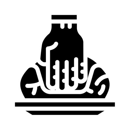 hand making pot glyph icon vector illustrationのイラスト素材