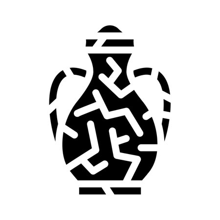 repair damaged pot glyph icon vector illustrationのイラスト素材