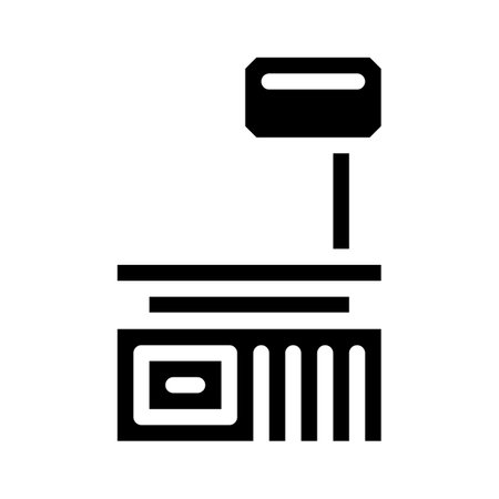 libra scales shop equipment glyph icon vector illustrationのイラスト素材