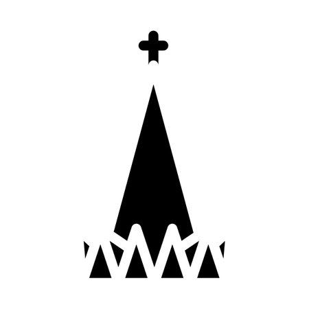 cathedral small basilica of glorious mother of god glyph icon vector illustrationのイラスト素材