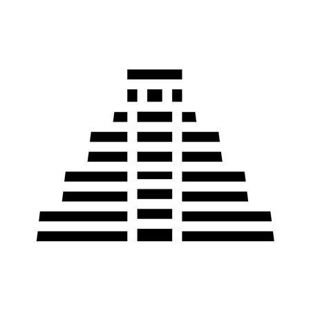 mayan temple glyph icon vector illustration blackのイラスト素材