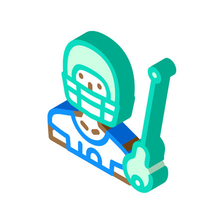 lacrosse sport isometric icon vector illustration colorのイラスト素材